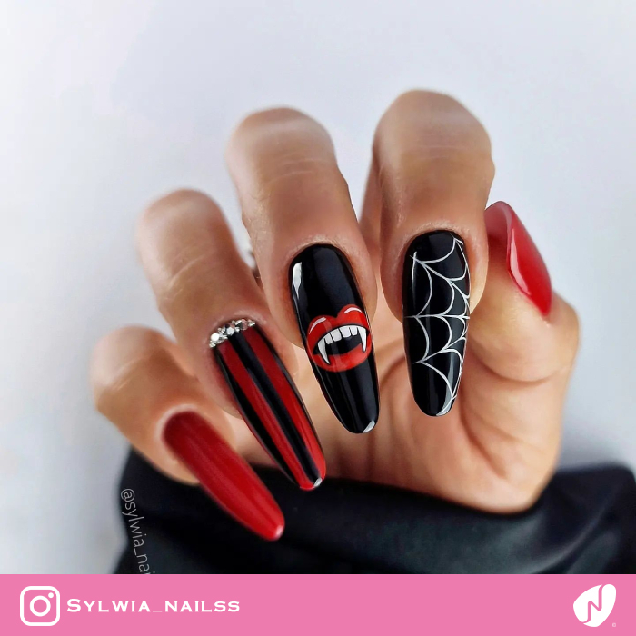 Red and Black Vampire Nails